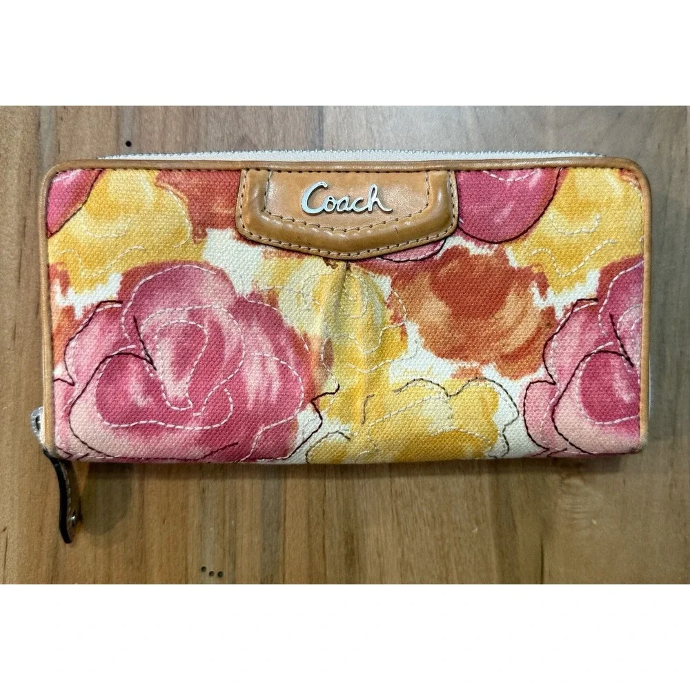 Coach Ashley Multicolor Floral Satchel & Matching Zip Wallet F21885/A1349